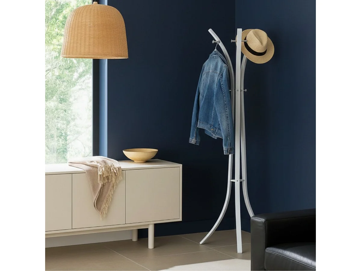 POTHIN - Portemanteau Chromé et Acier Blanc