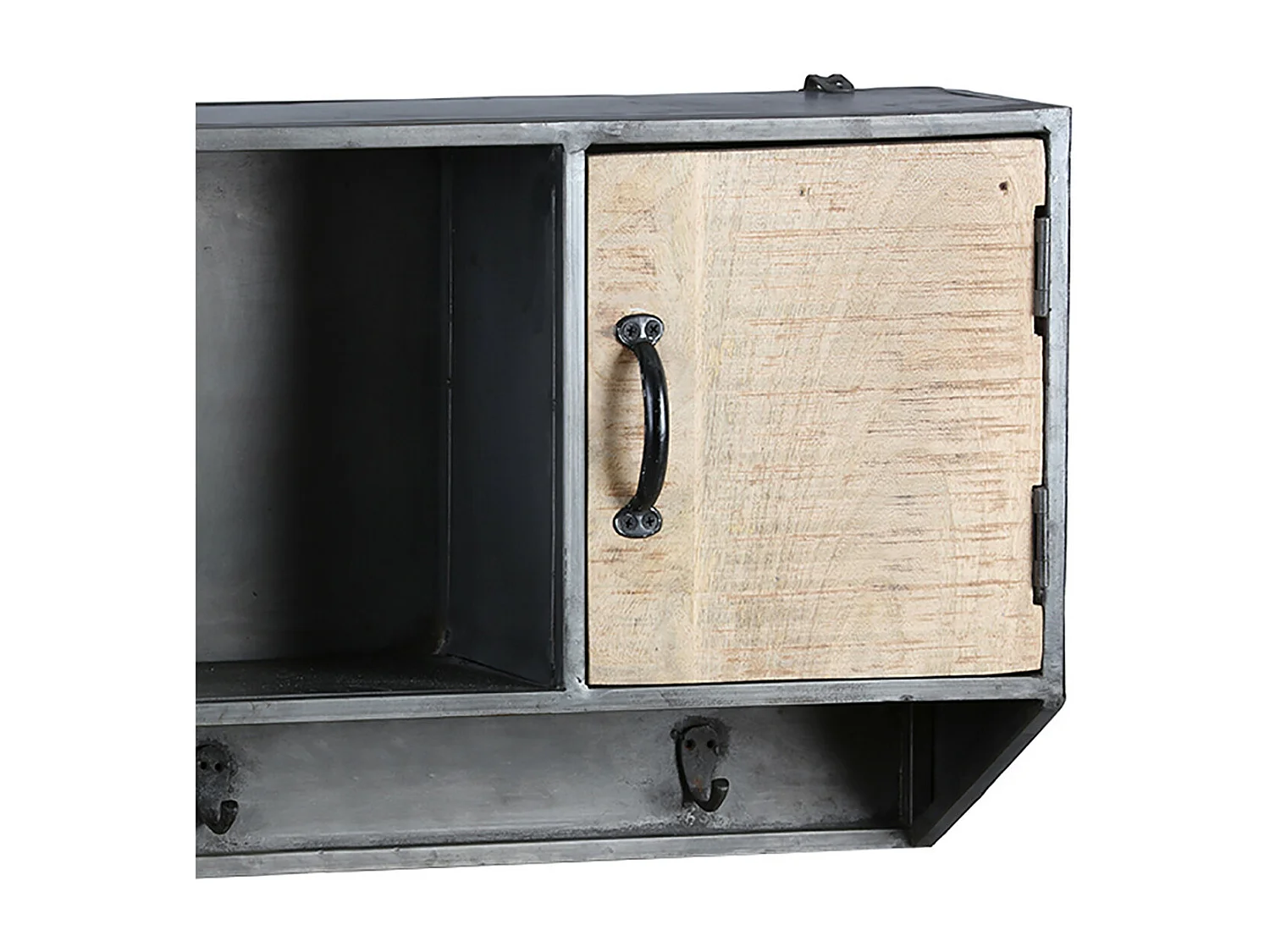 STAHL - Portemanteau Mural avec Etagère Murale 2 Portes 1 Niche