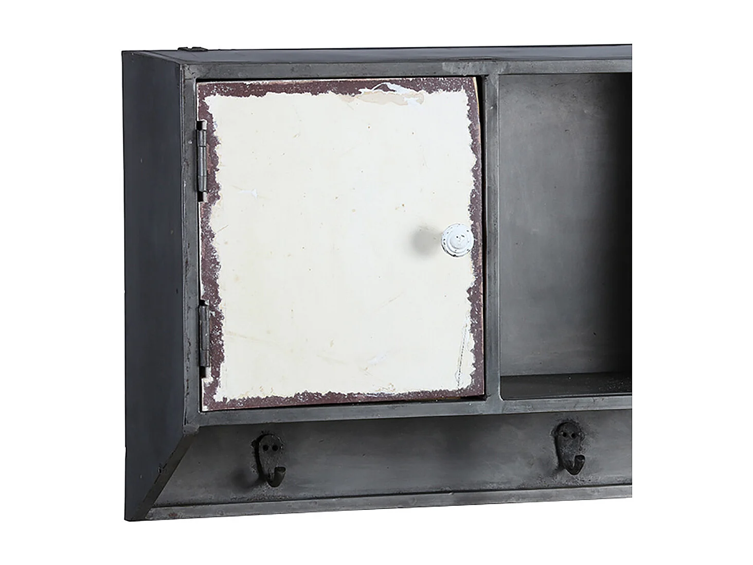 STAHL - Portemanteau Mural avec Etagère Murale 2 Portes 1 Niche