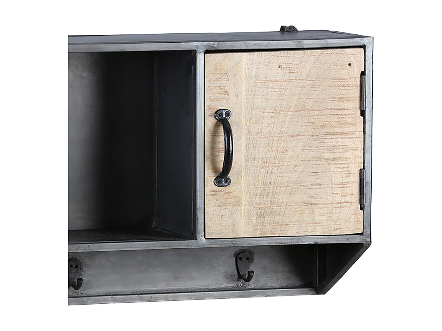 STAHL - Portemanteau Mural avec Etagère Murale 2 Portes 1 Niche