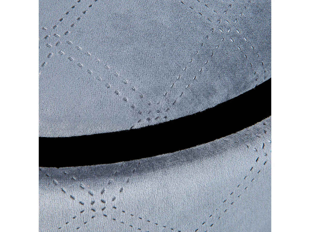 NAJOUA - Pouf avec Coffre et Lanière Gris