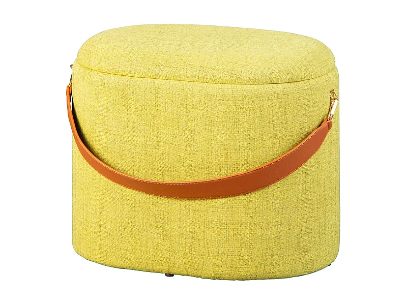 DEENA - Pouf avec Coffre et Lanière Jaune