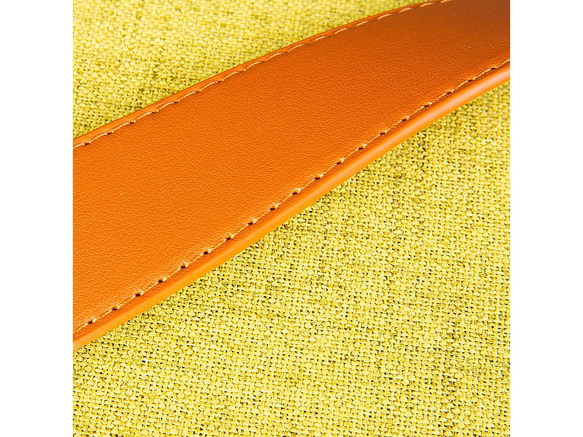 DEENA - Pouf avec Coffre et Lanière Jaune