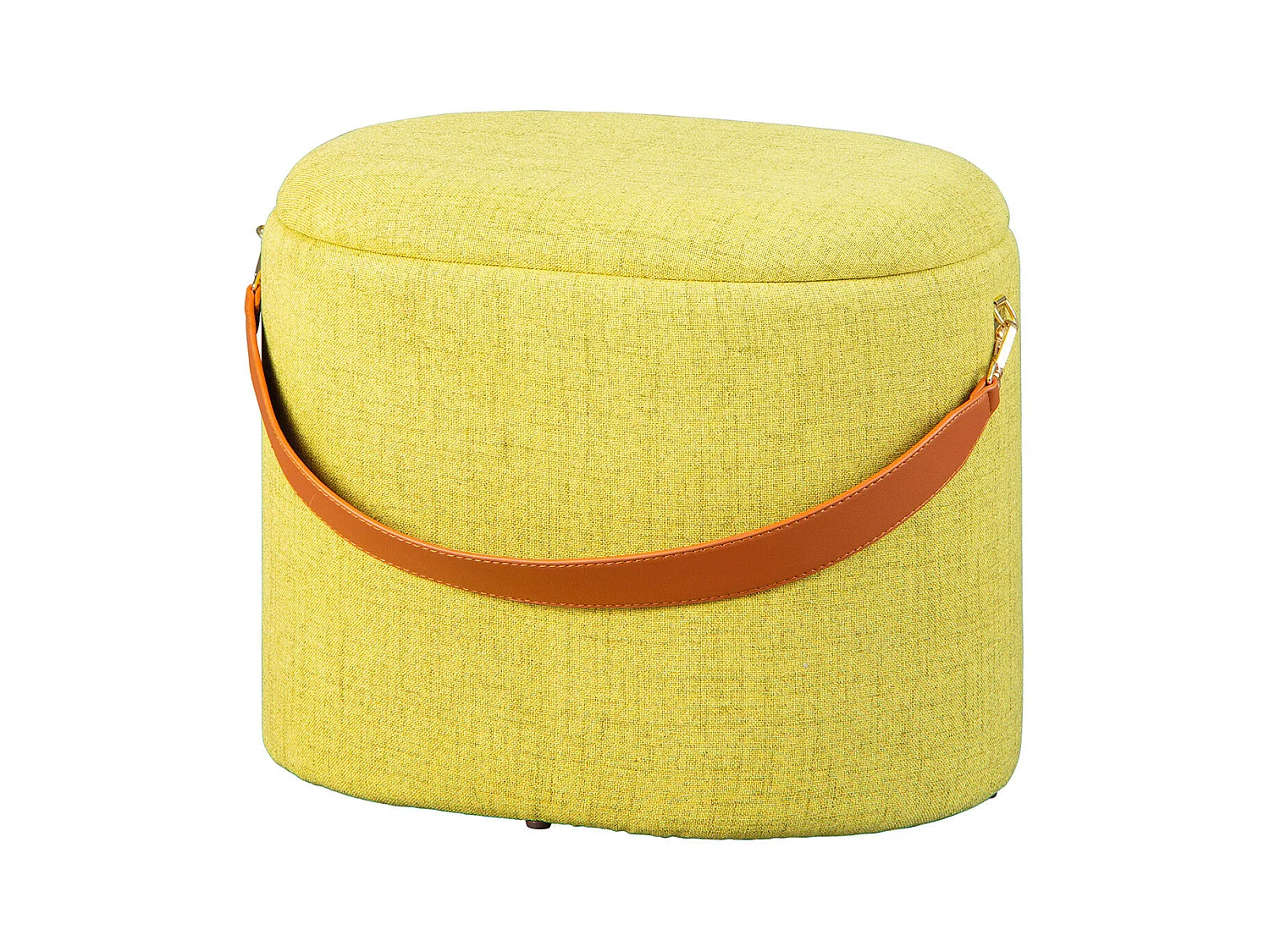 DEENA - Pouf avec Coffre et Lanière Jaune