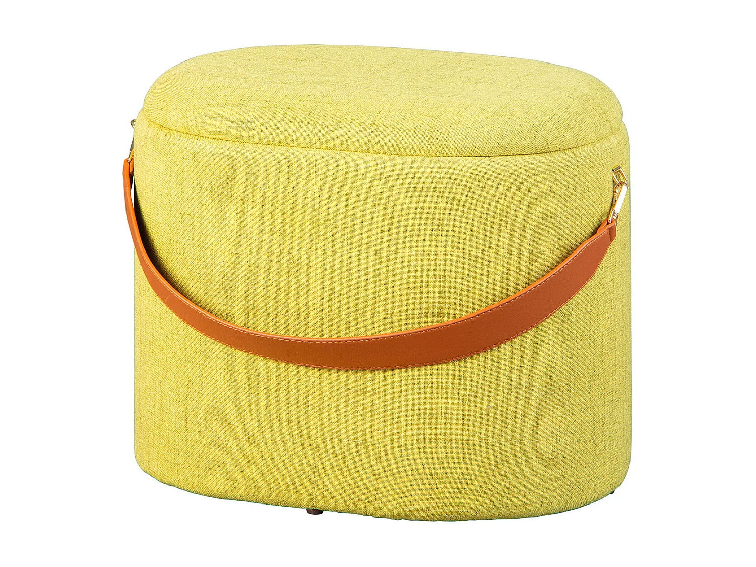 DEENA - Pouf avec Coffre et Lanière Jaune