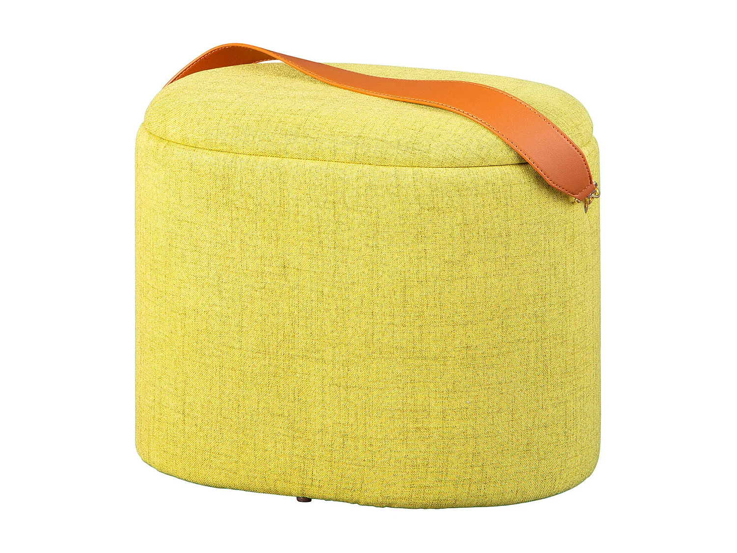 DEENA - Pouf avec Coffre et Lanière Jaune
