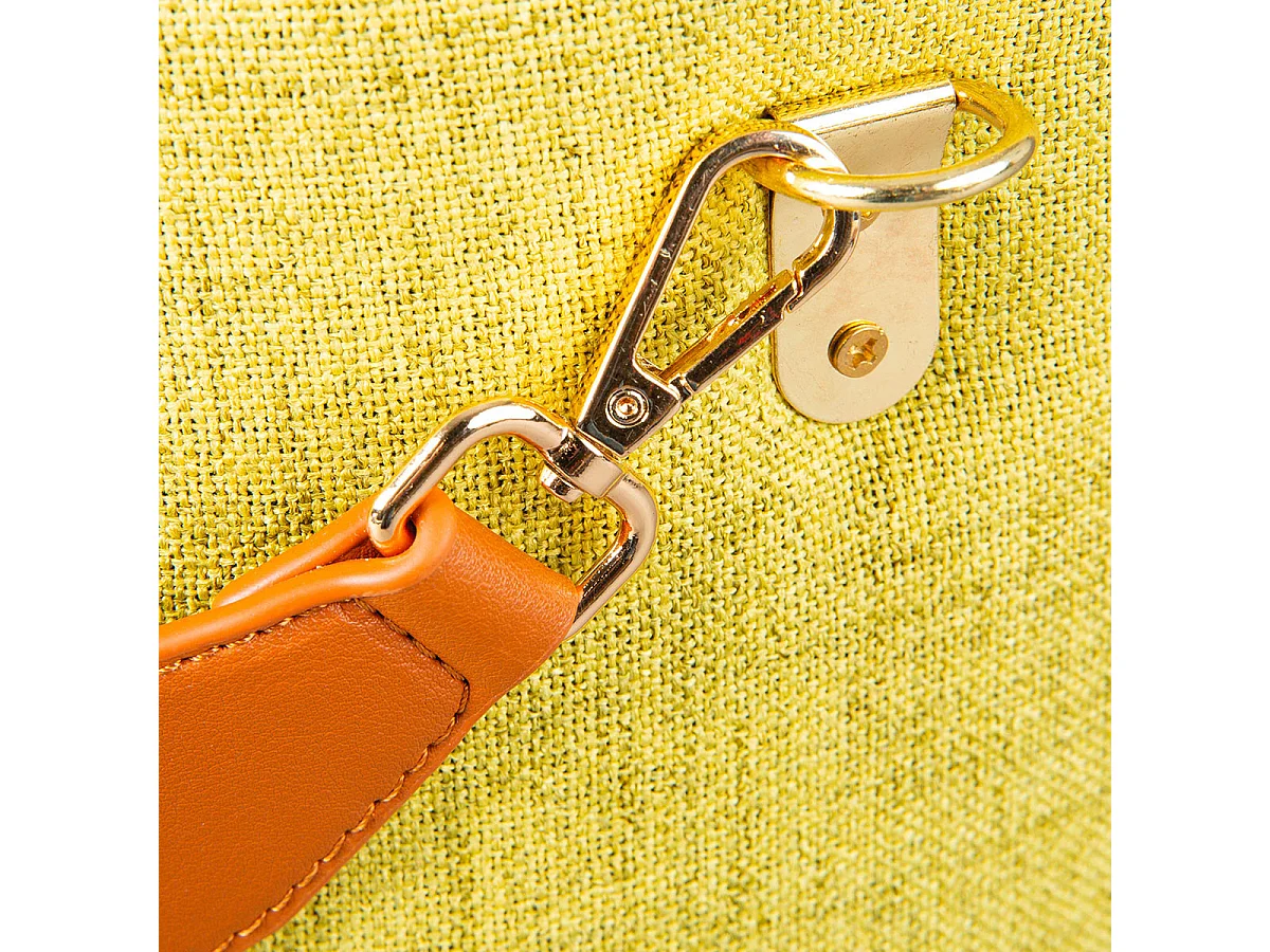 DEENA - Pouf avec Coffre et Lanière Jaune