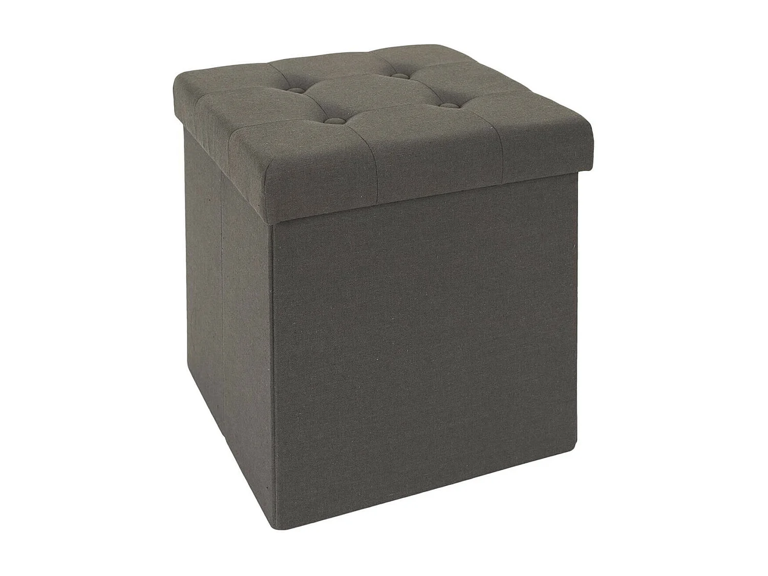 NORA - Coffre Pouf Pliable Capitonné Coloris Gris