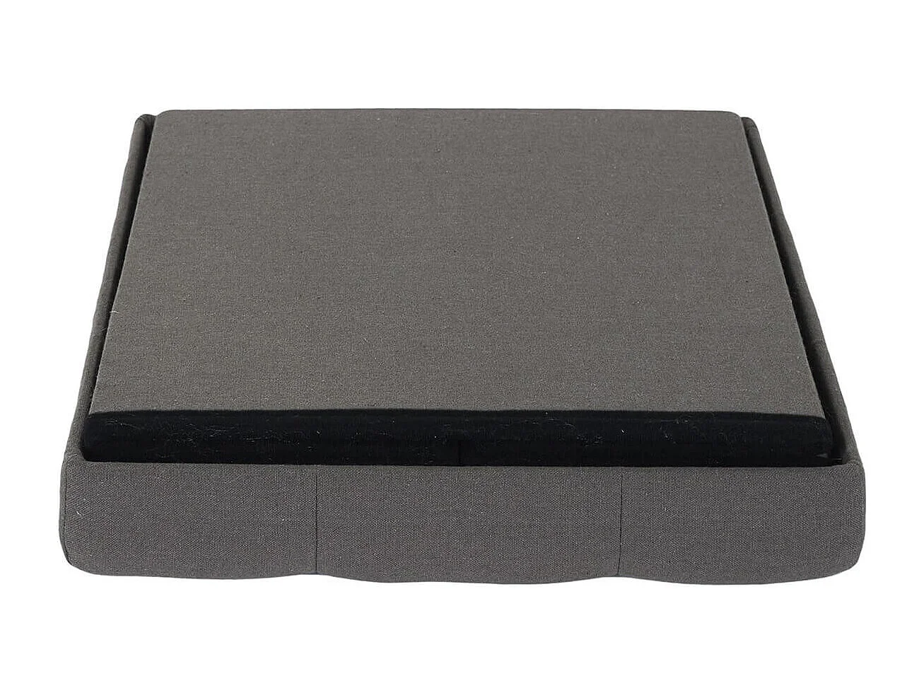 NORA - Coffre Pouf Pliable Capitonné Coloris Gris