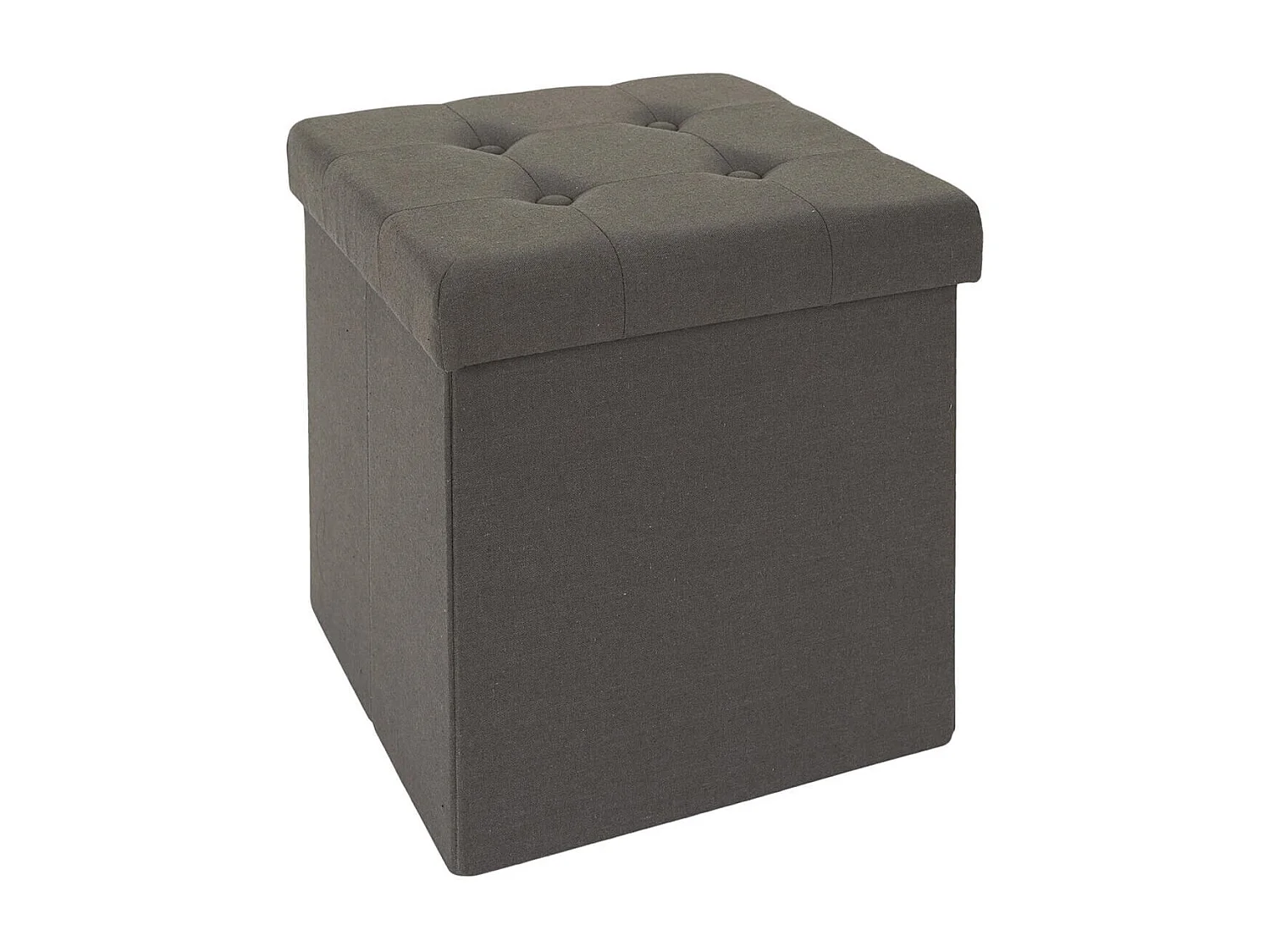 NORA - Coffre Pouf Pliable Capitonné Coloris Gris