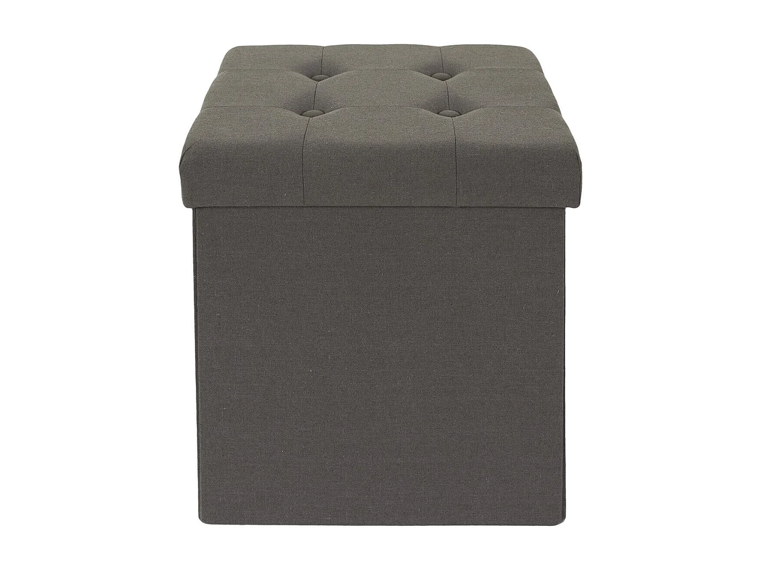 NORA - Coffre Pouf Pliable Capitonné Coloris Gris