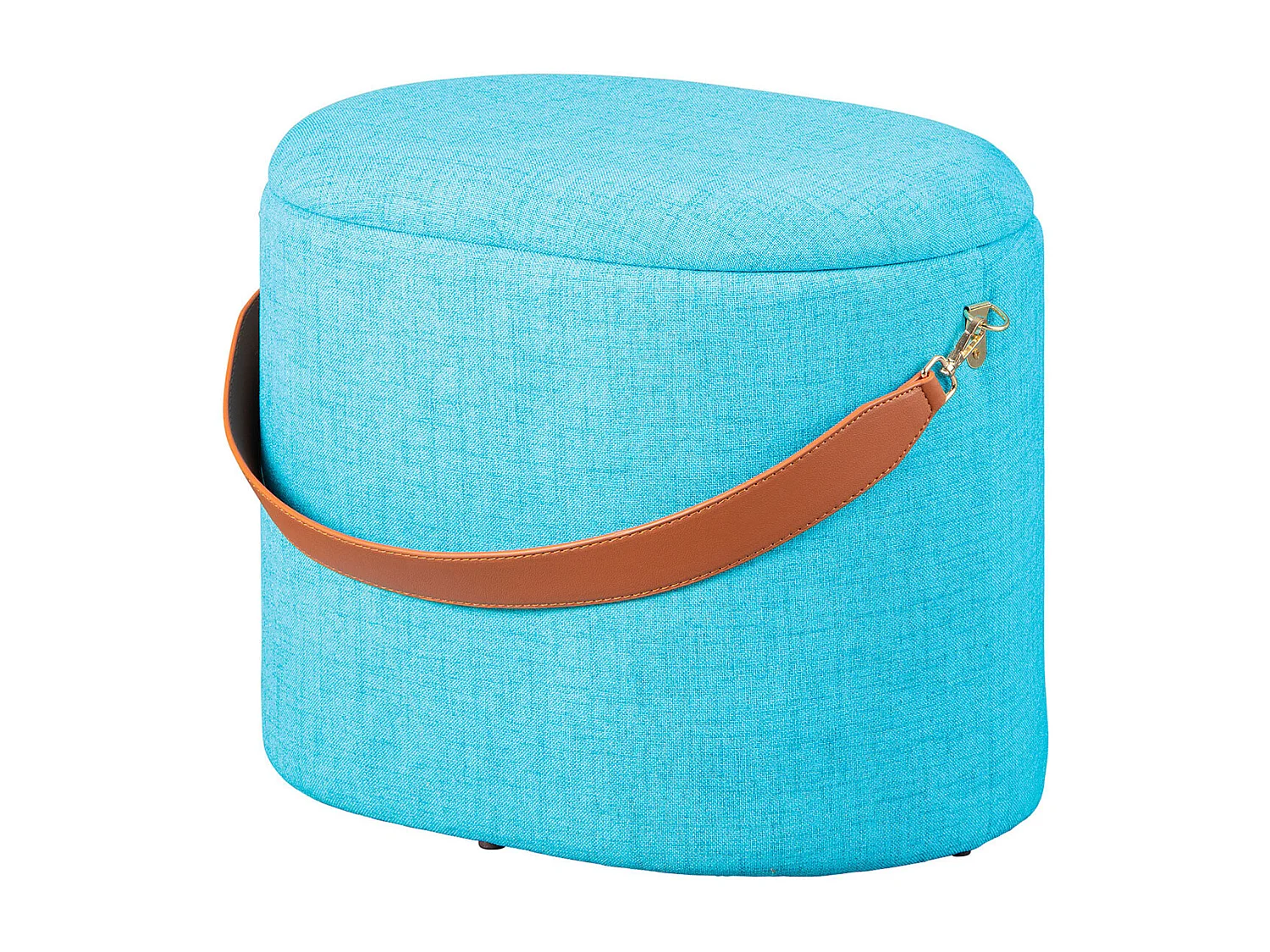 DEENA - Pouf avec Coffre et Lanière Bleu Océan