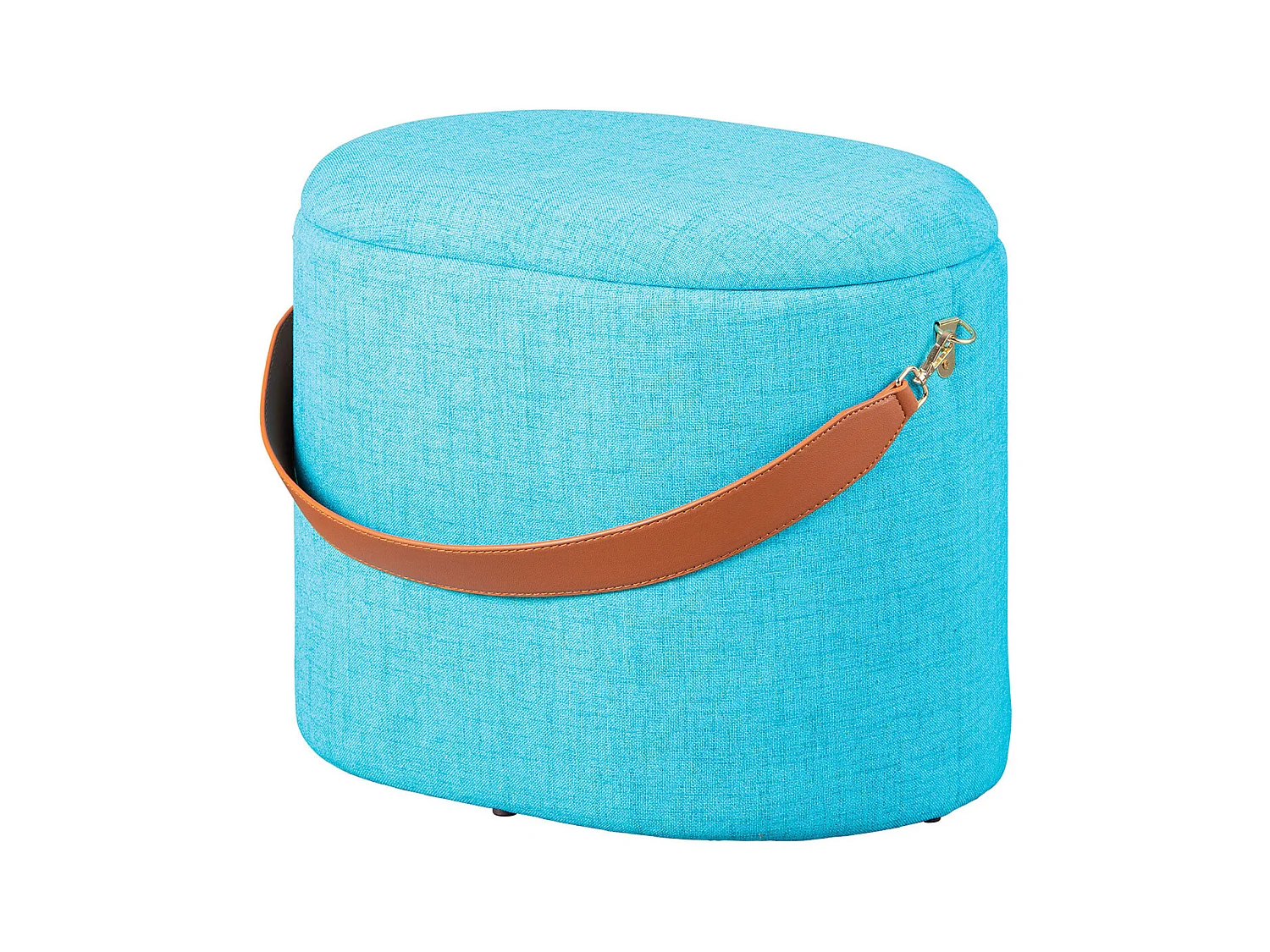 DEENA - Pouf avec Coffre et Lanière Bleu Océan