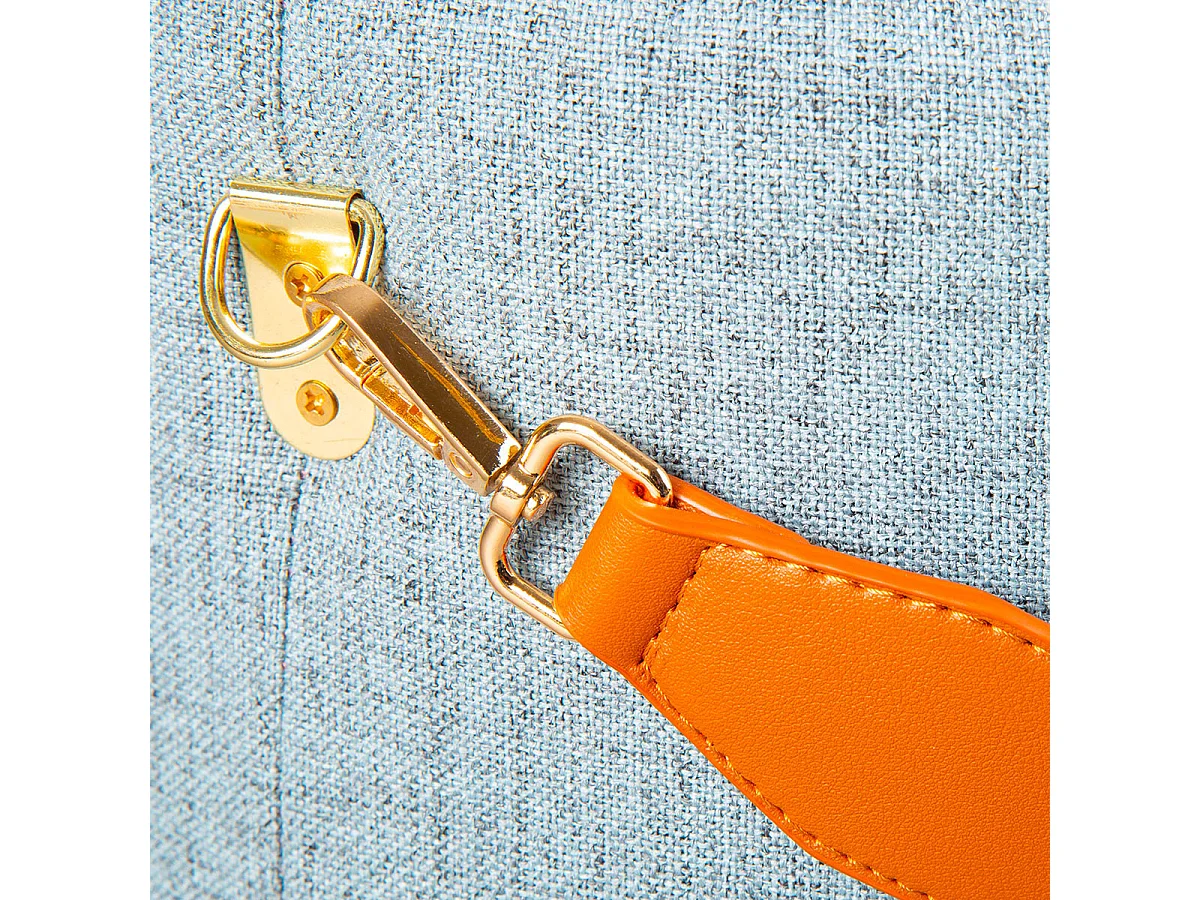 DEENA - Pouf avec Coffre et Lanière Gris