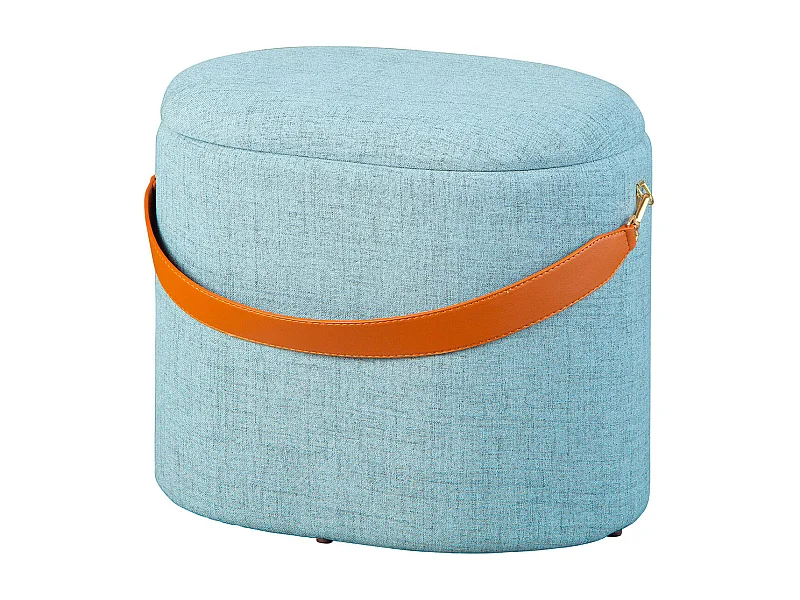 DEENA - Pouf avec Coffre et Lanière Gris