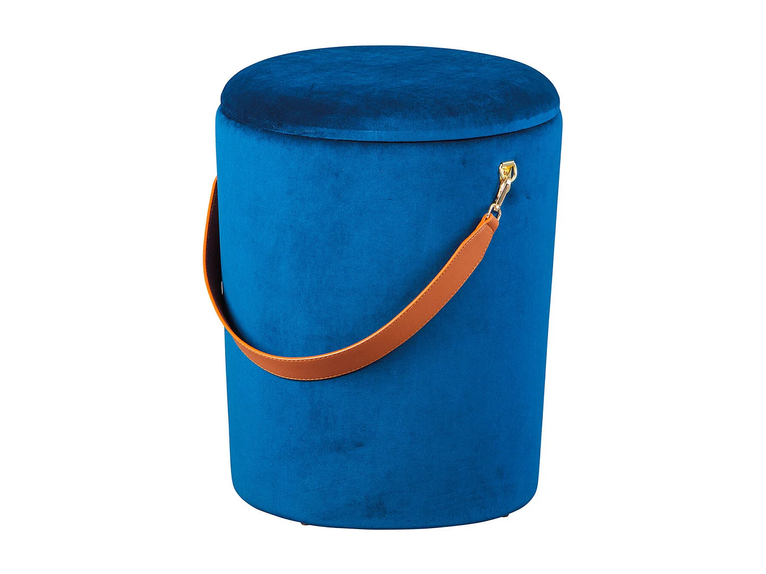 PRIYA - Pouf avec Coffre et Lanière Bleu Nuit