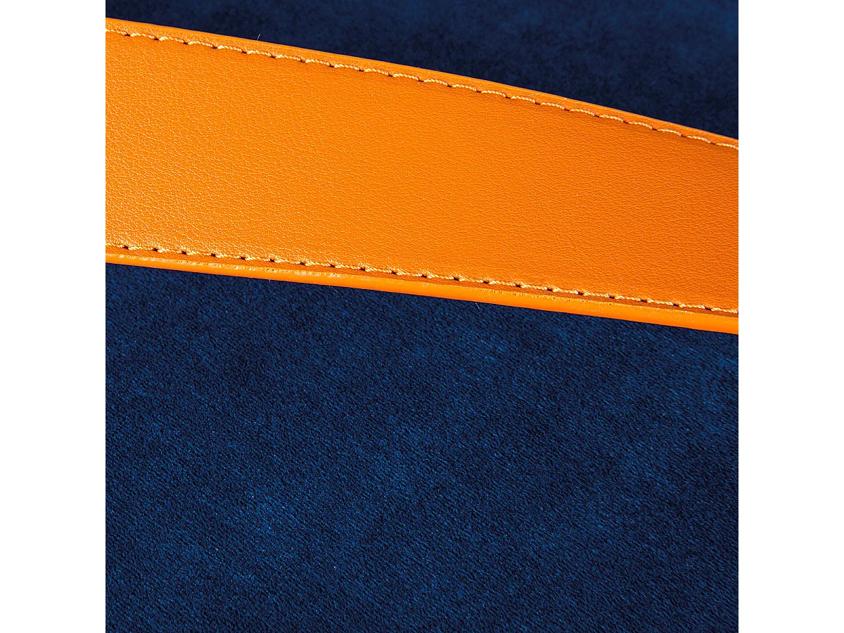 PRIYA - Pouf avec Coffre et Lanière Bleu Nuit