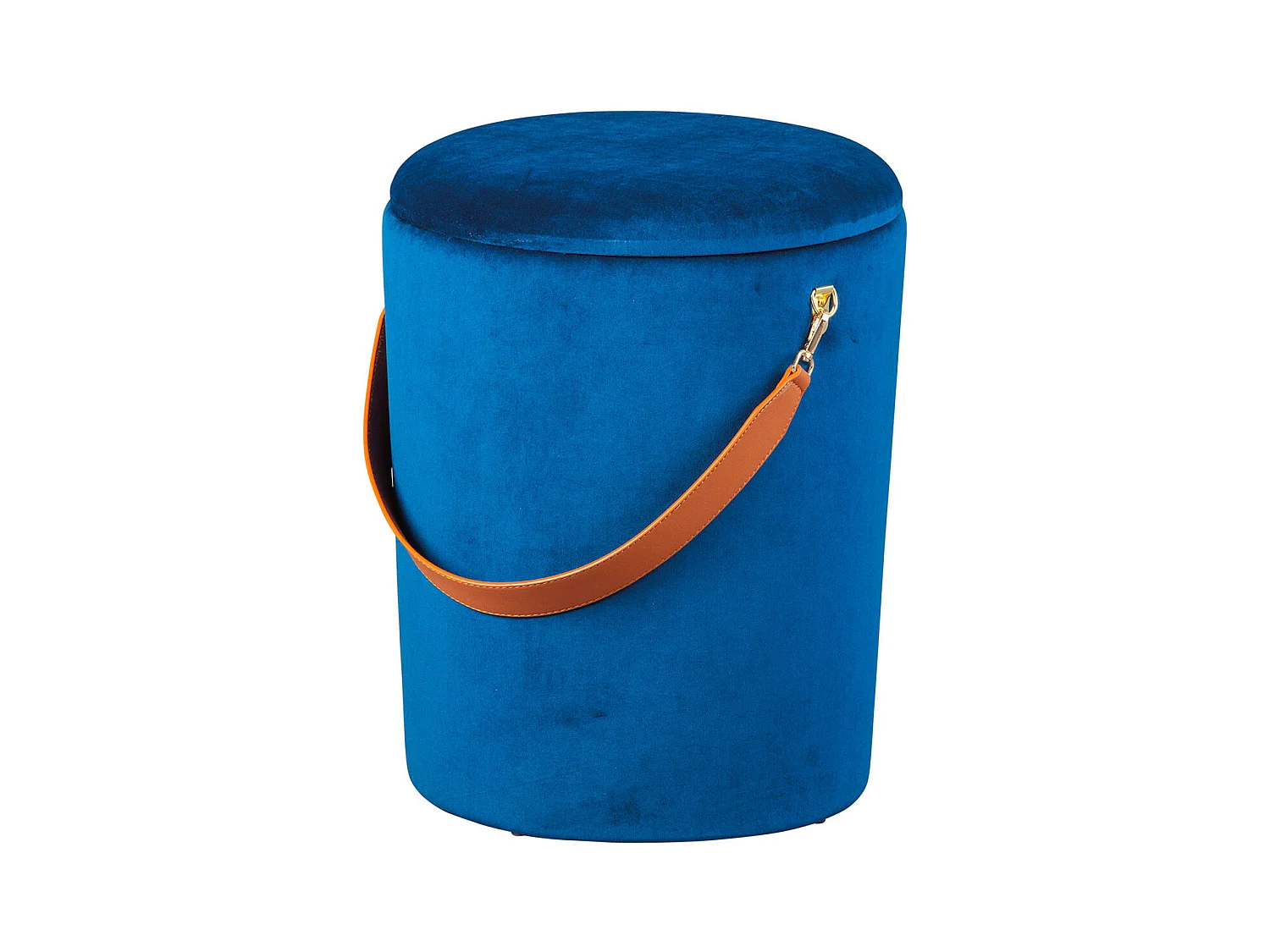 PRIYA - Pouf avec Coffre et Lanière Bleu Nuit