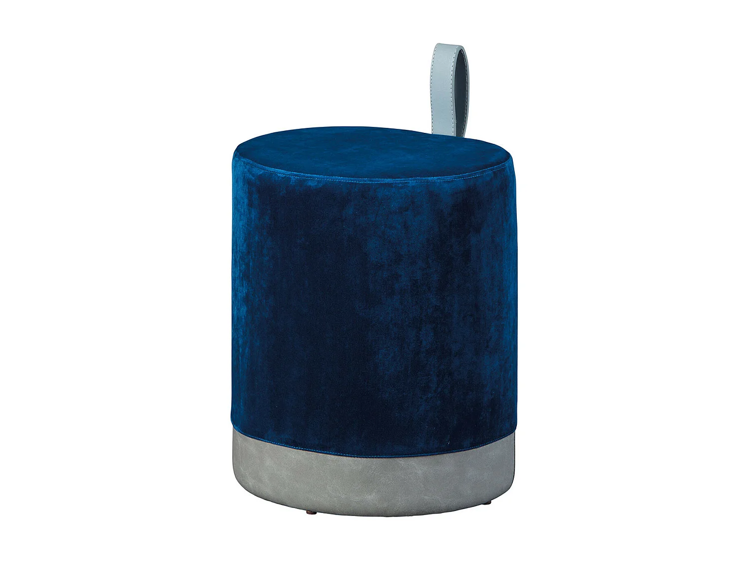 OPALE - Pouf avec Lanière Bleu et Gris