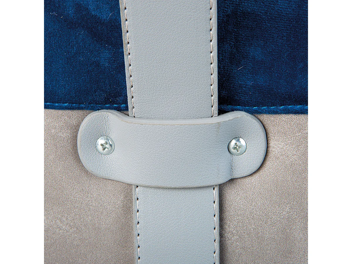 OPALE - Pouf avec Lanière Bleu et Gris