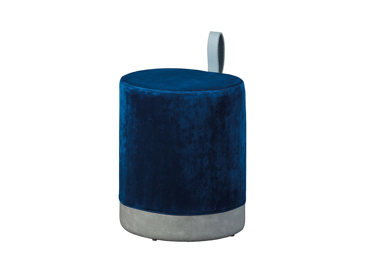 OPALE - Pouf avec Lanière Bleu et Gris