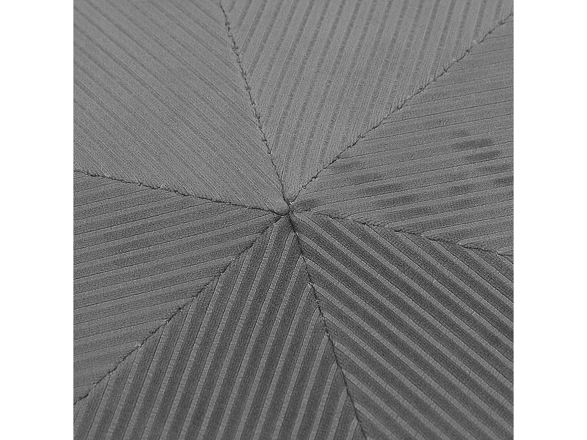 ALESSIA - Pouf Hexagonal 75cm Velours Côtelé Gris Foncé