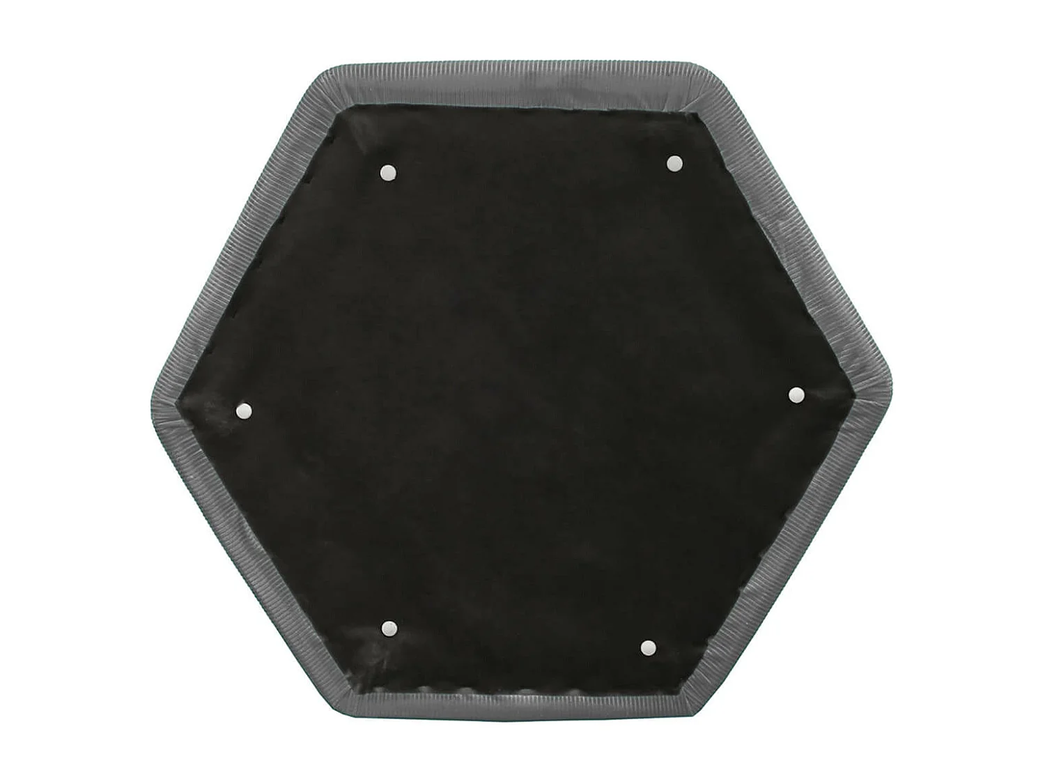 ALESSIA - Pouf Hexagonal 75cm Velours Côtelé Gris Foncé