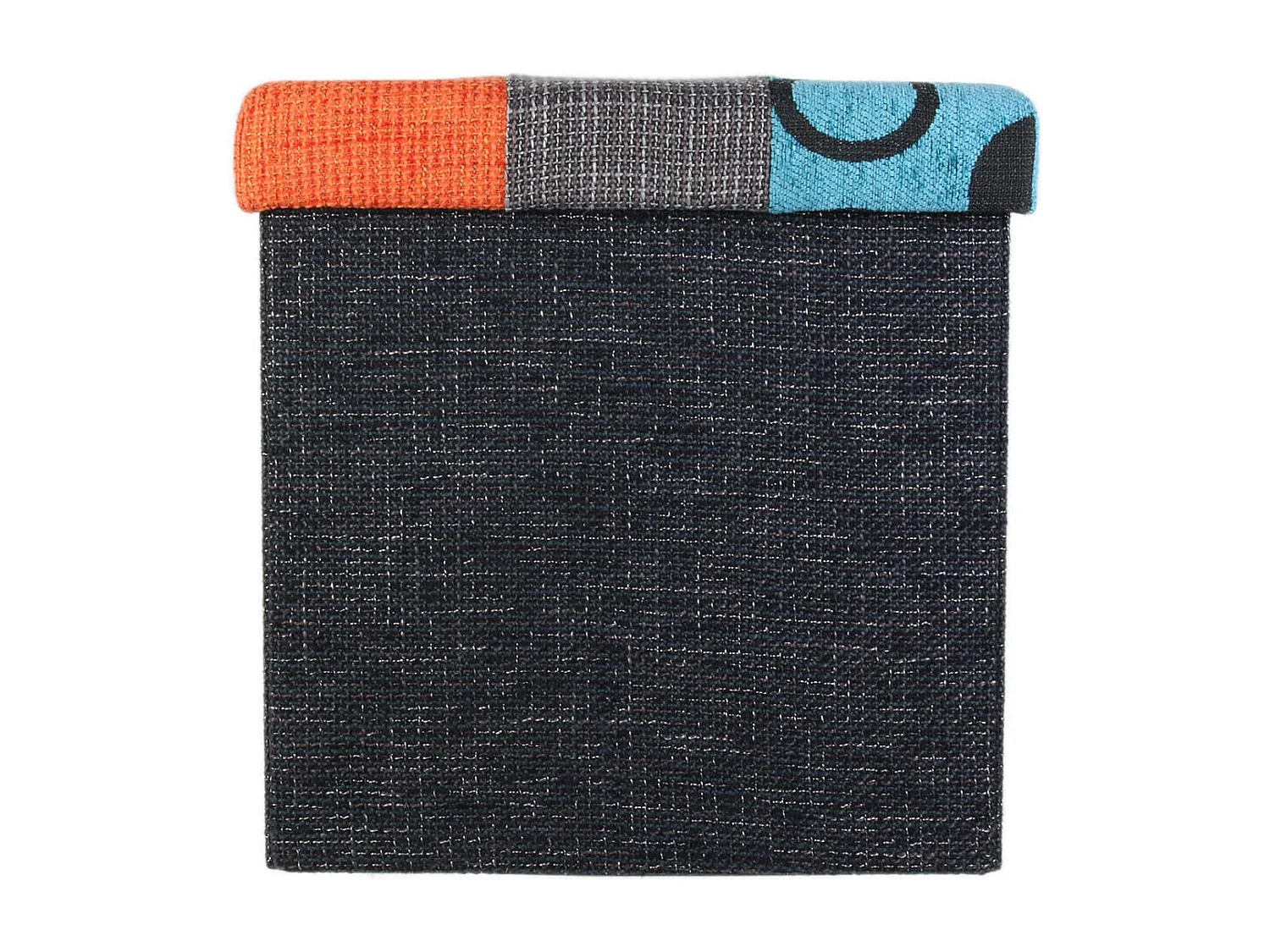 KERAVA - Pouf-Coffre Pliable Motif Patchwork