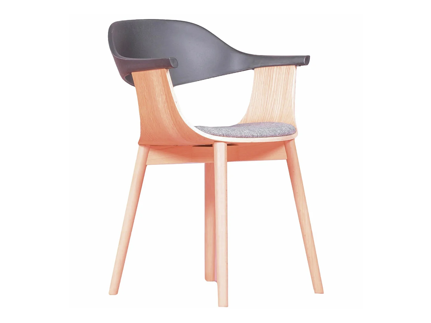 Chaise design scandinave en bois de frêne - Cabane - Noir