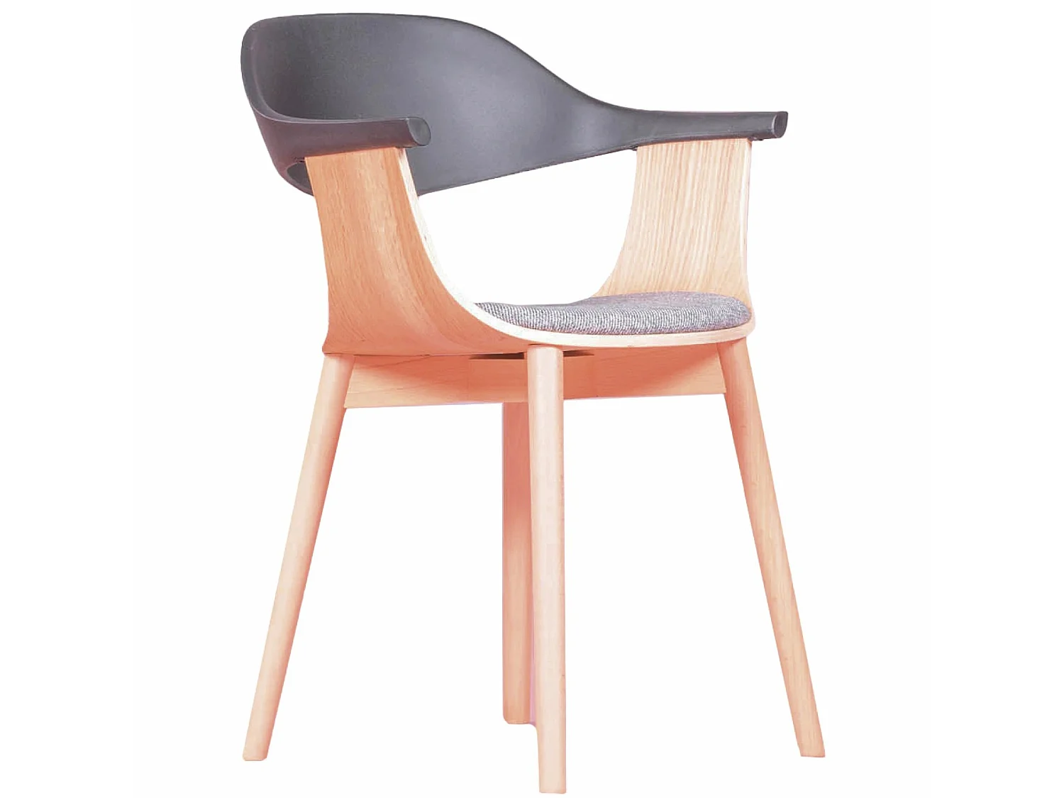 Chaise design scandinave en bois de frêne - Cabane - Noir