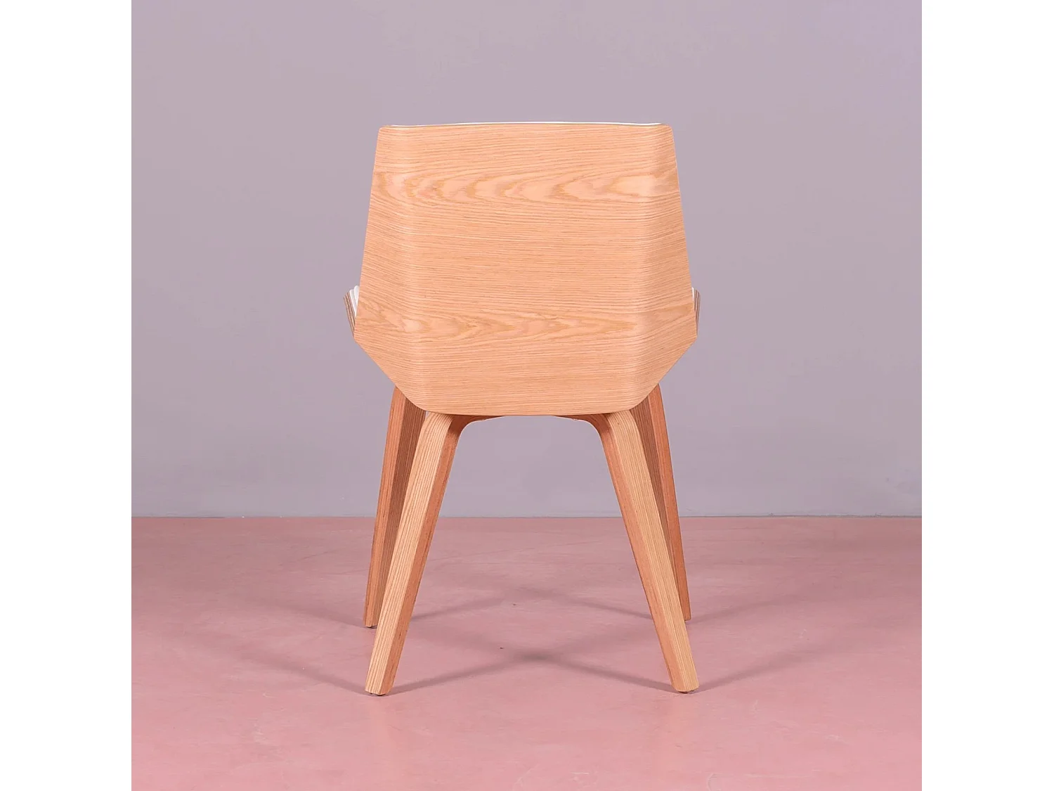 Chaise en bois clair d'érable avec coussin en similicuir - Nordic S - Blanc