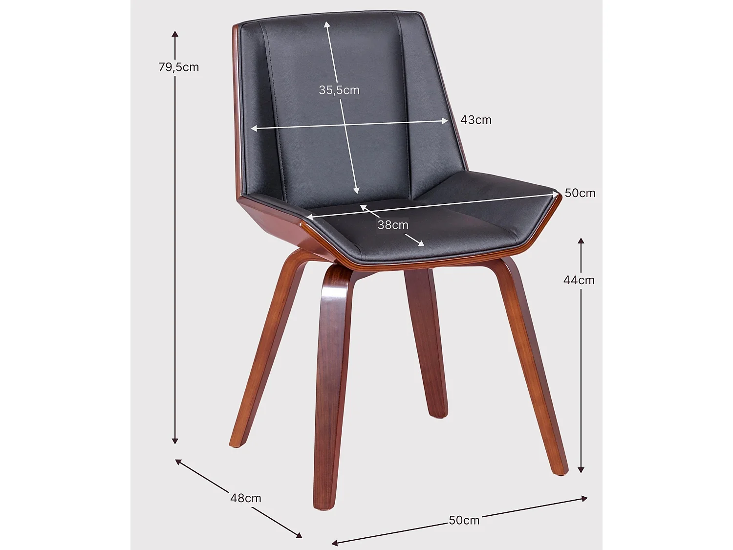 Chaise en bois clair d'érable avec coussin en similicuir - Nordic S - Blanc