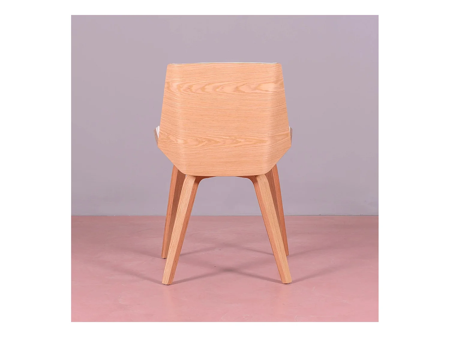 Houten stoelen van licht esdoorn met kussen van kunstleer - Nordic S - Wit