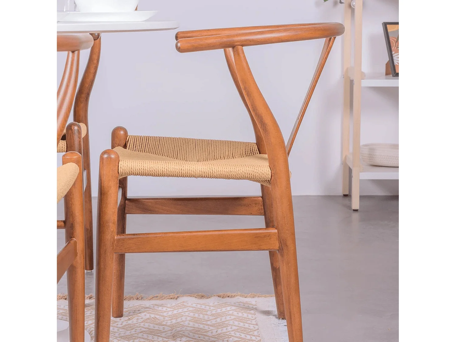 Silla nórdica en madera de nogal y cuerda ecológica - Wish - Nogal