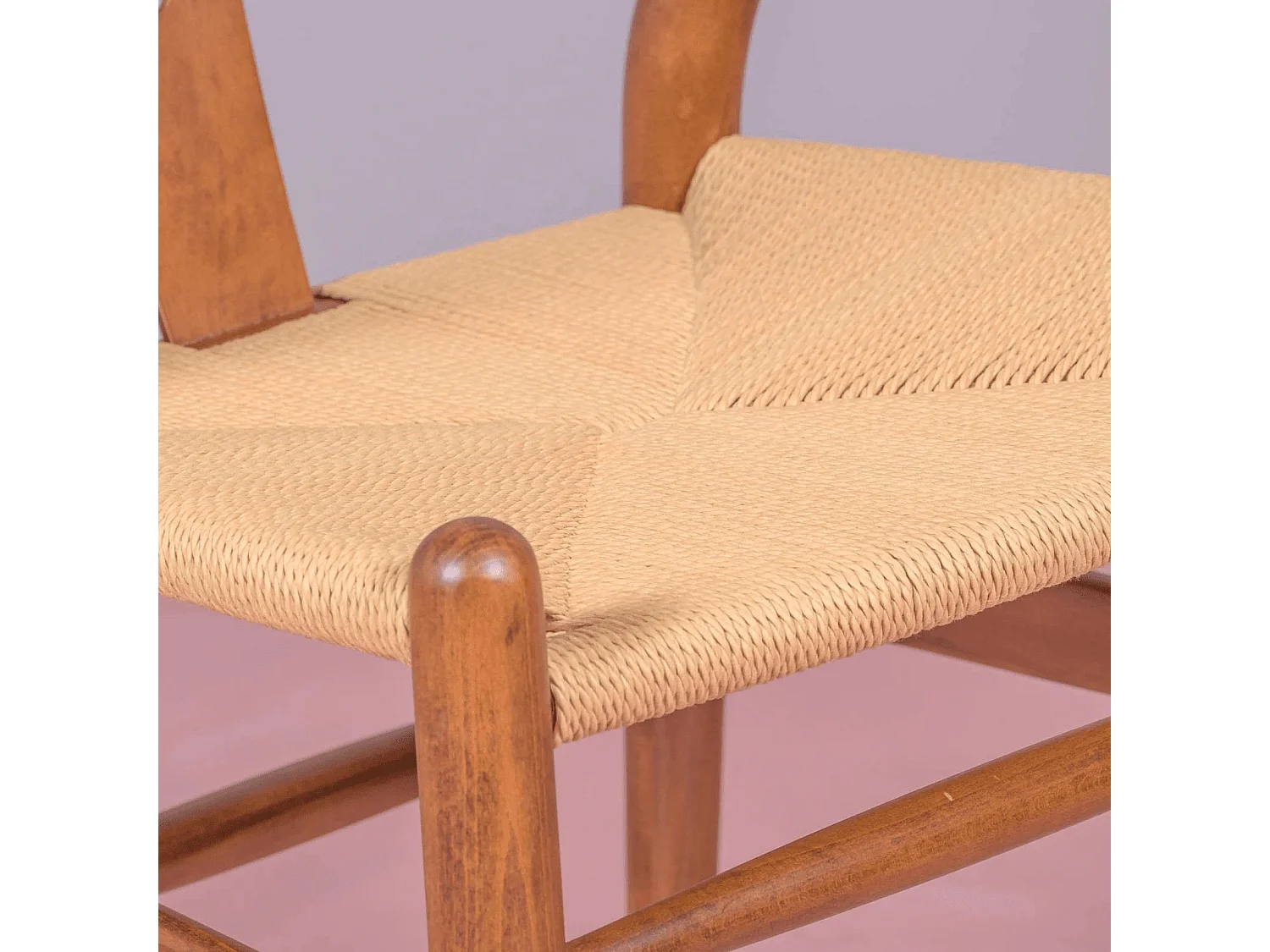 Silla nórdica en madera de nogal y cuerda ecológica - Wish - Nogal