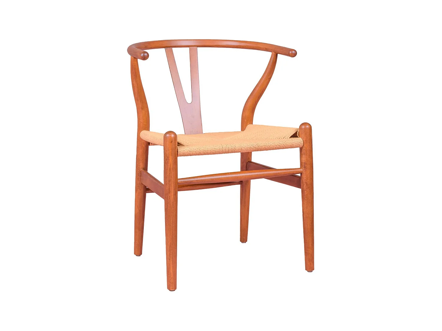 Scandinavische stoel in walnoothout en ecologisch touw - Wish - Okkernoot