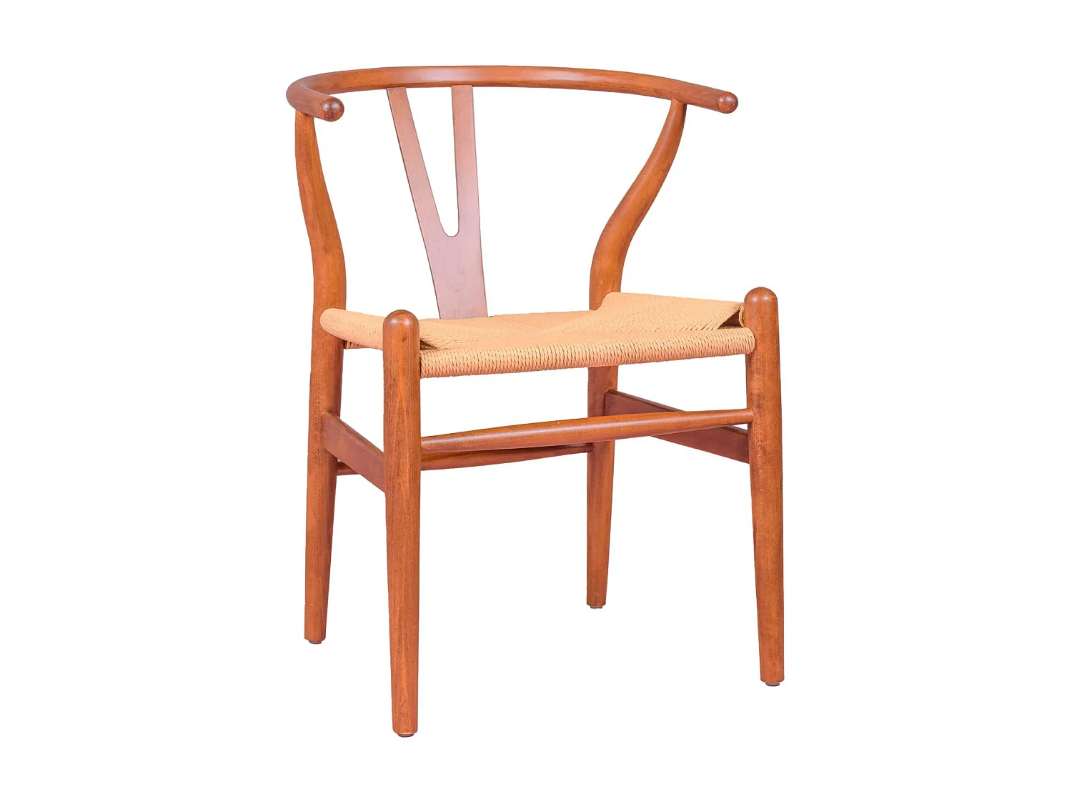 Chaise scandinave en bois de noyer et corde écologique - Wish - Noyer