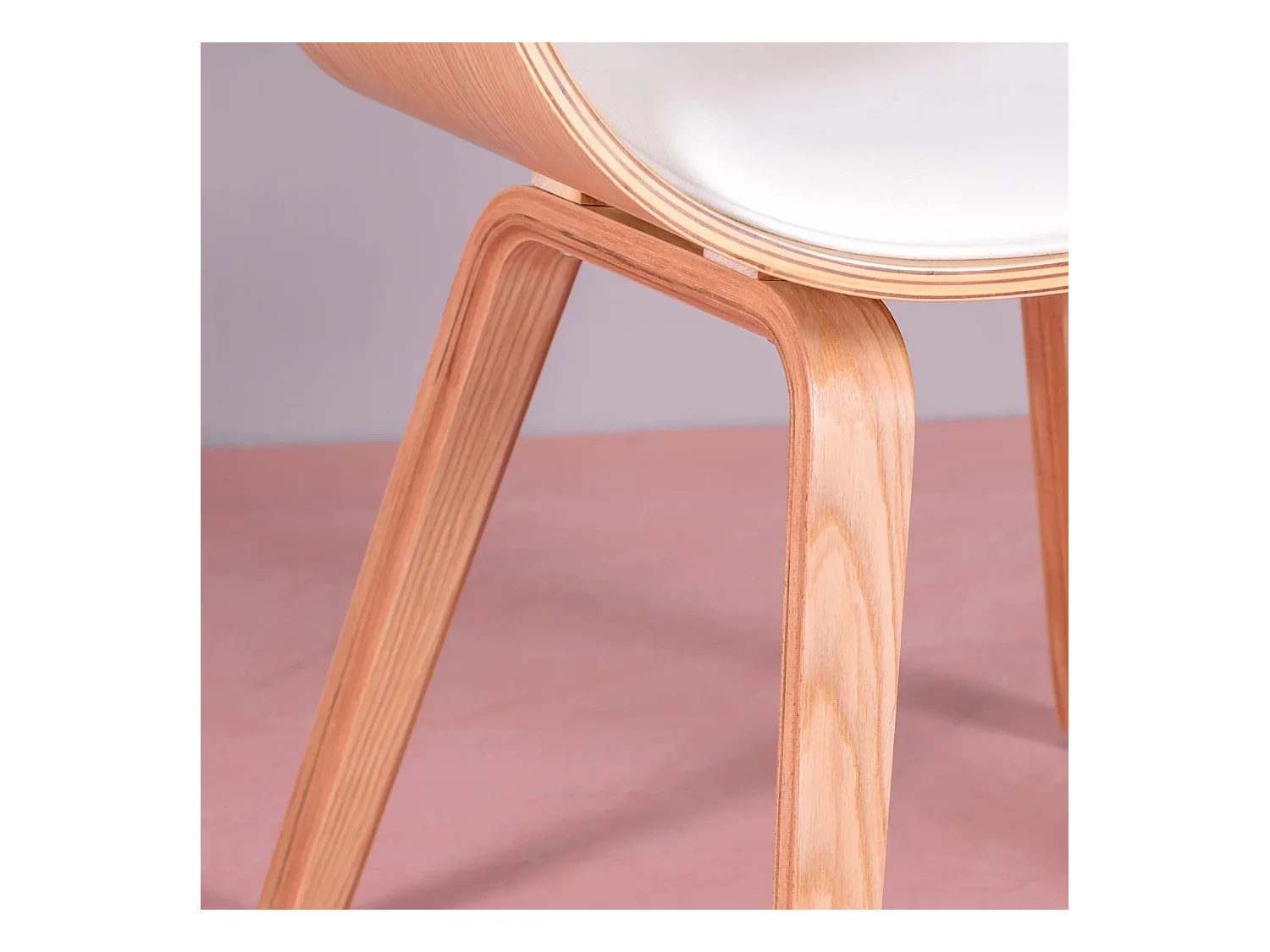 Scandinavische Houten stoelen van lichte esdoorn met kunstleren kussen - Burrow S - Wit