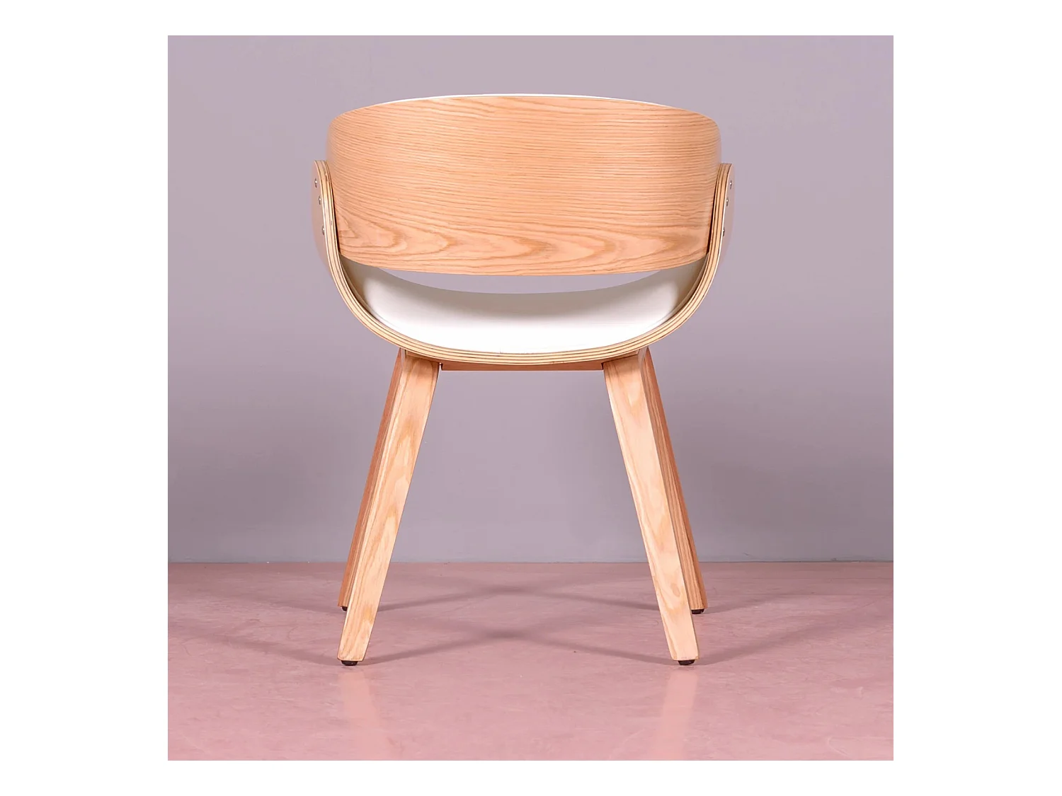 Scandinavische Houten stoelen van lichte esdoorn met kunstleren kussen - Burrow S - Wit