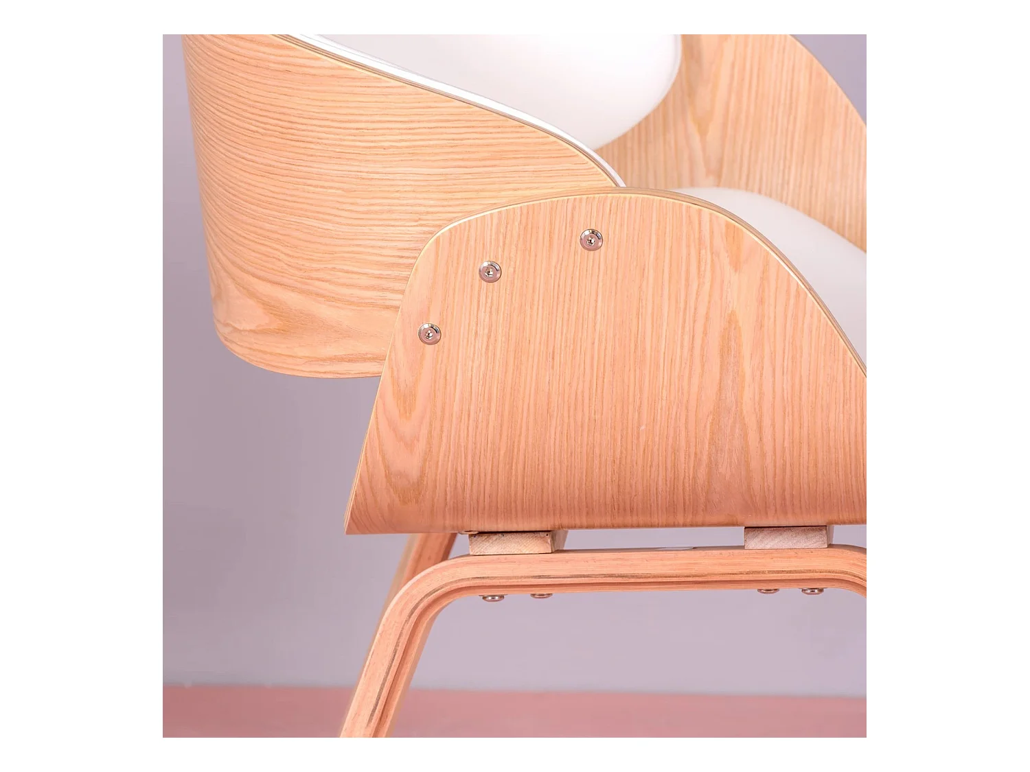 Scandinavische Houten stoelen van lichte esdoorn met kunstleren kussen - Burrow S - Wit