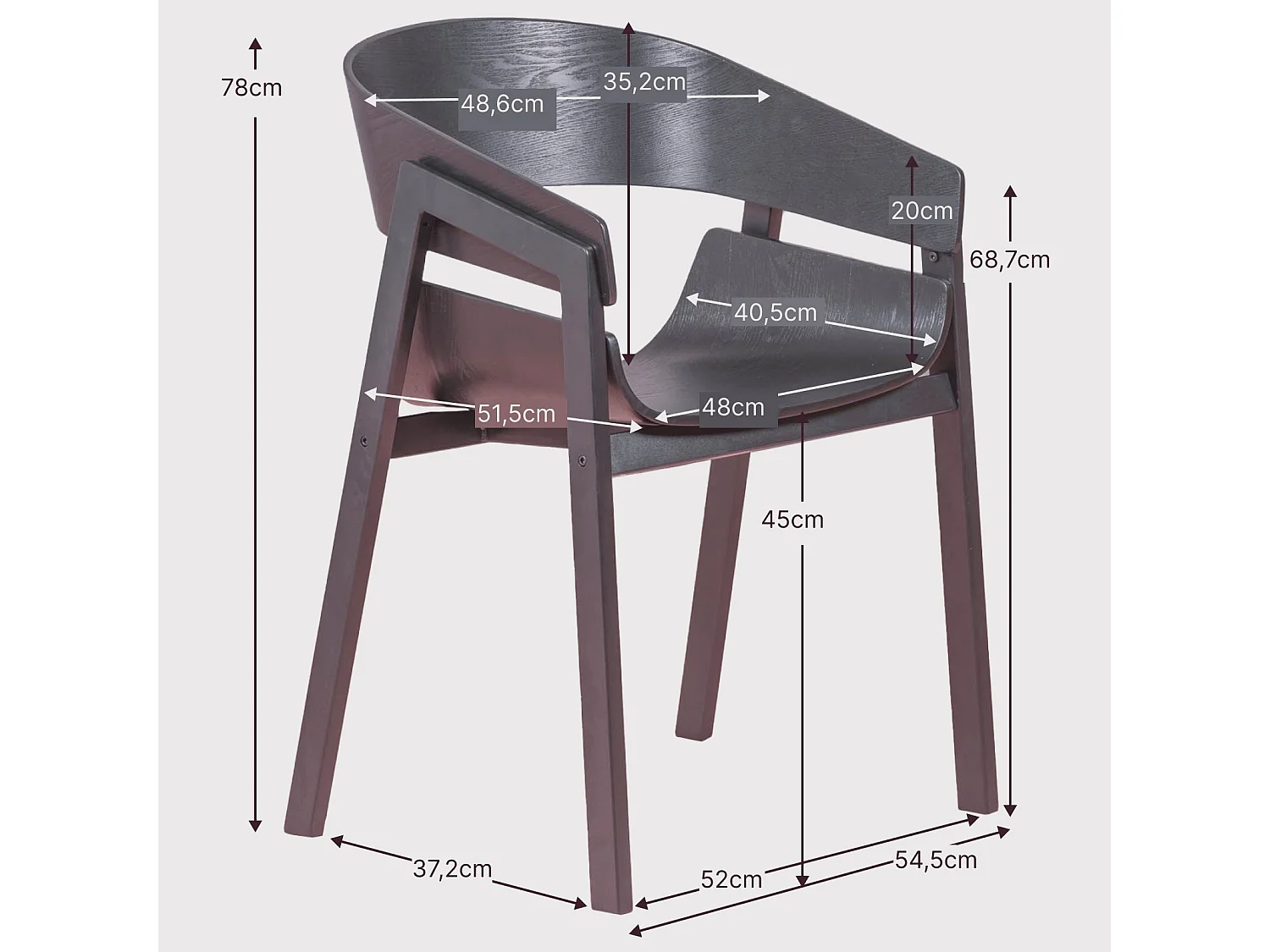 Chaise de salle à manger en bois de frêne naturel - Soho - Frêne naturel