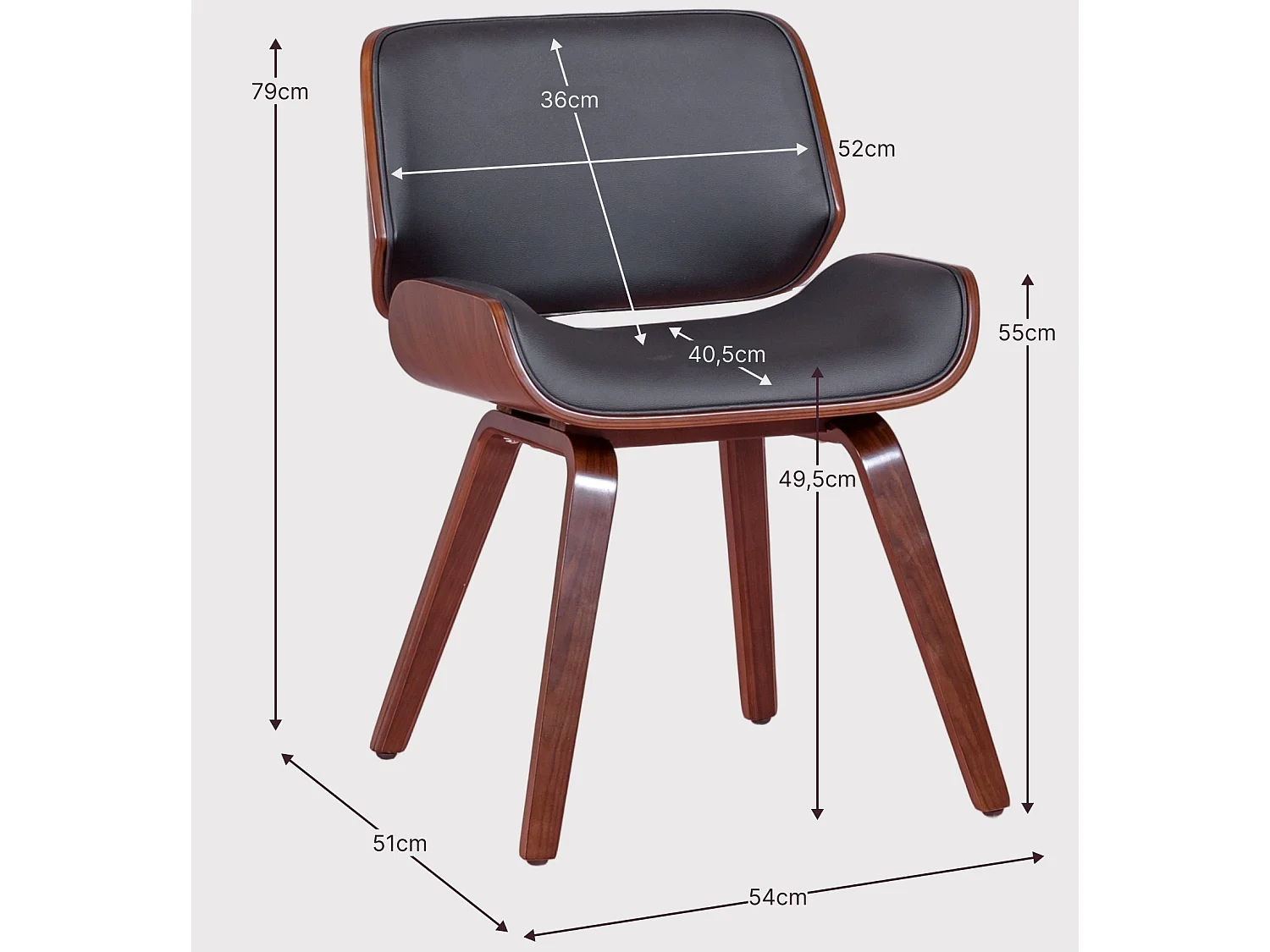 Chaise en bois d'érable clair avec coussin en similicuir - Nordic - Blanc