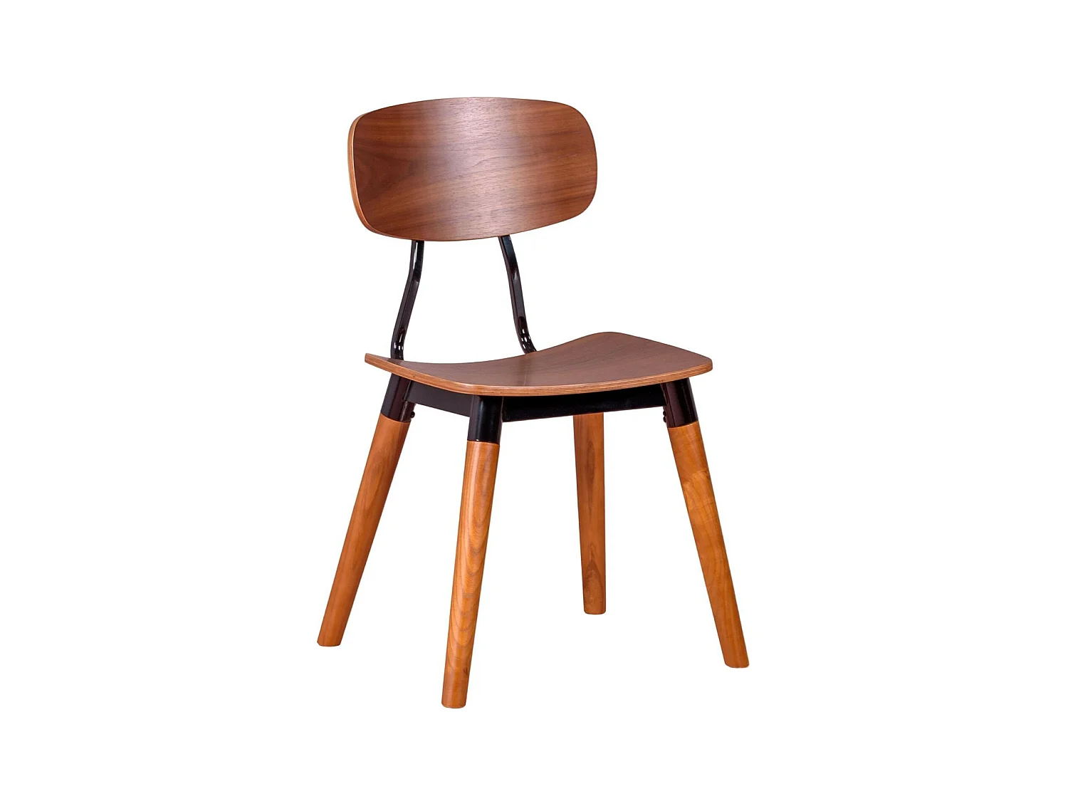 Chaise industrielle en bois de noyer - Copine - Noyer