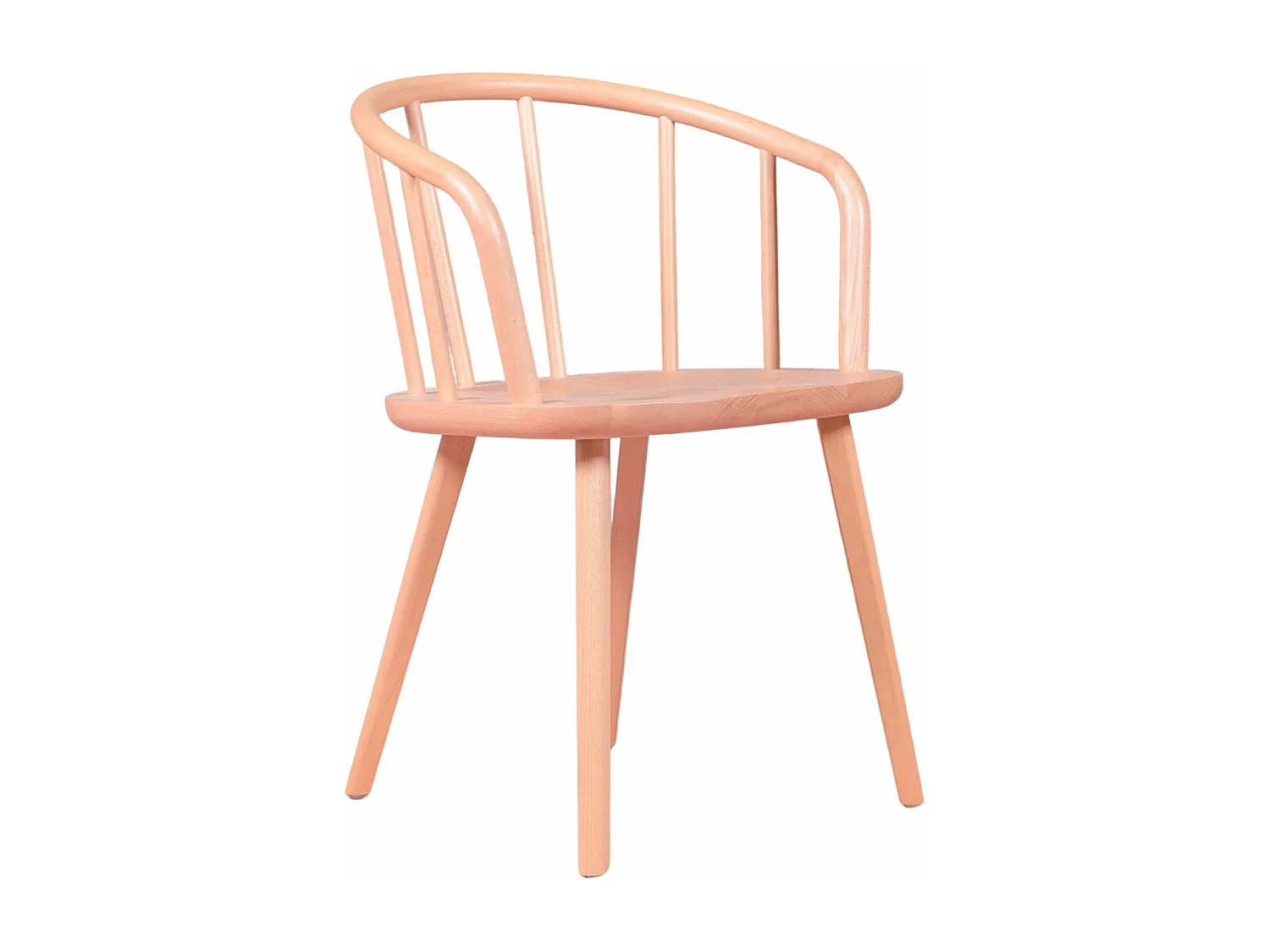 Handgesneden eetkamerstoel met armleuningen in natuurlijk beukenhout - Organic - Natuurlijke beuk