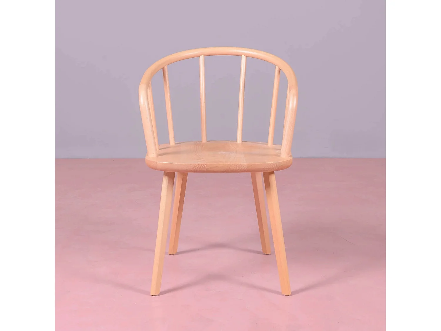 Cadeira de jantar esculpida à mão com braços em madeira de faia natural - Organic - Faia natural