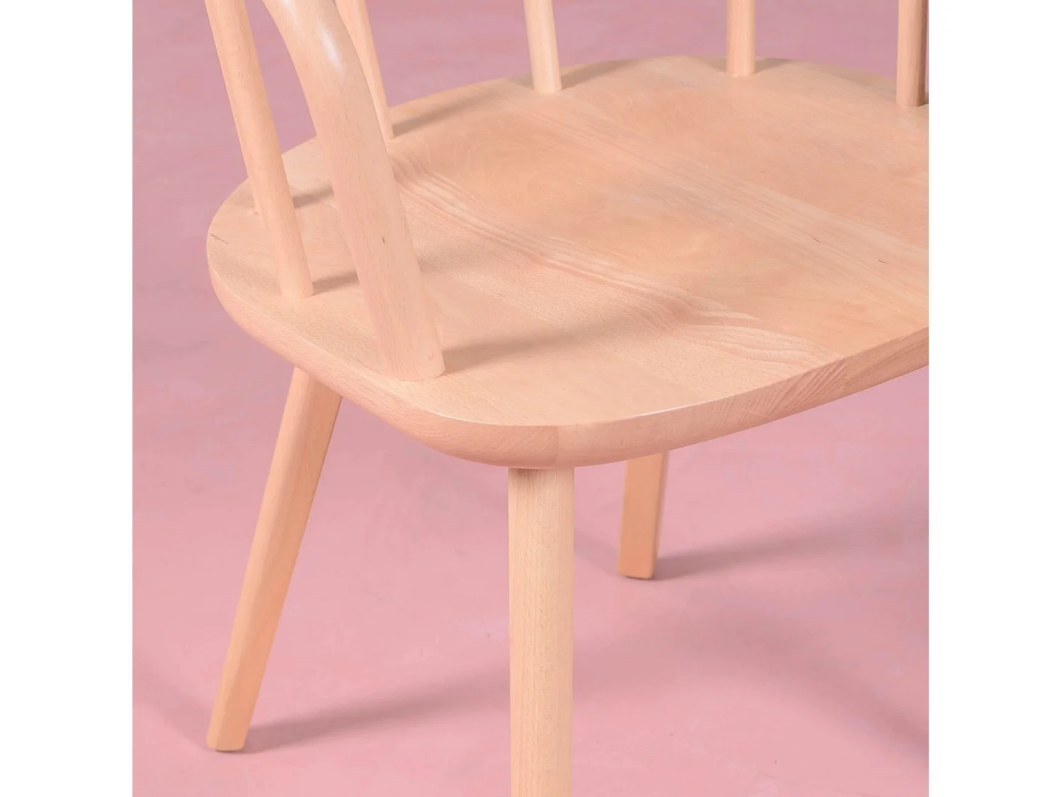 Cadeira de jantar esculpida à mão com braços em madeira de faia natural - Organic - Faia natural