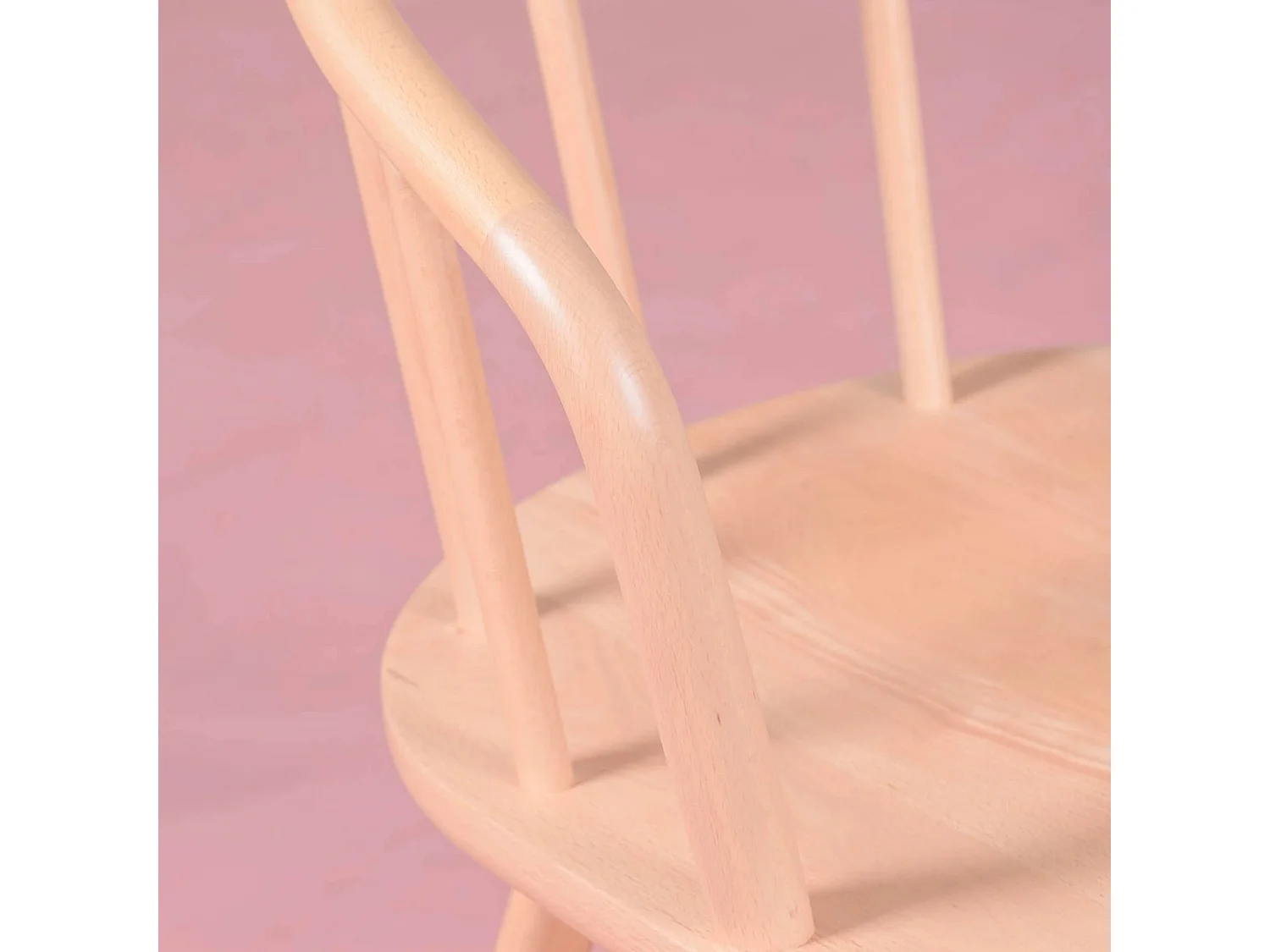 Cadeira de jantar esculpida à mão com braços em madeira de faia natural - Organic - Faia natural