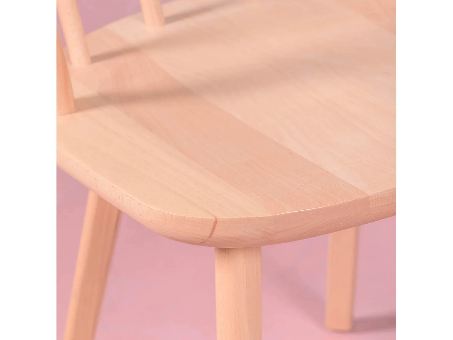 Chaise de salle à manger sculptée à la main en bois de hêtre naturel - Organic - Hêtre naturel