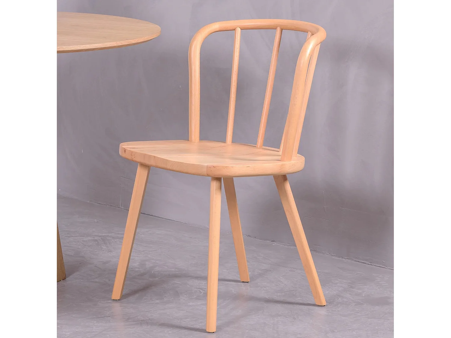 Chaise de salle à manger sculptée à la main en bois de hêtre naturel - Organic - Hêtre naturel