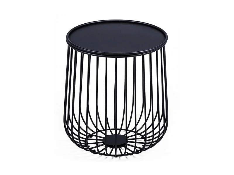 Mesa auxiliar redonda en acero apta para exteriores - Tanzania - Negro